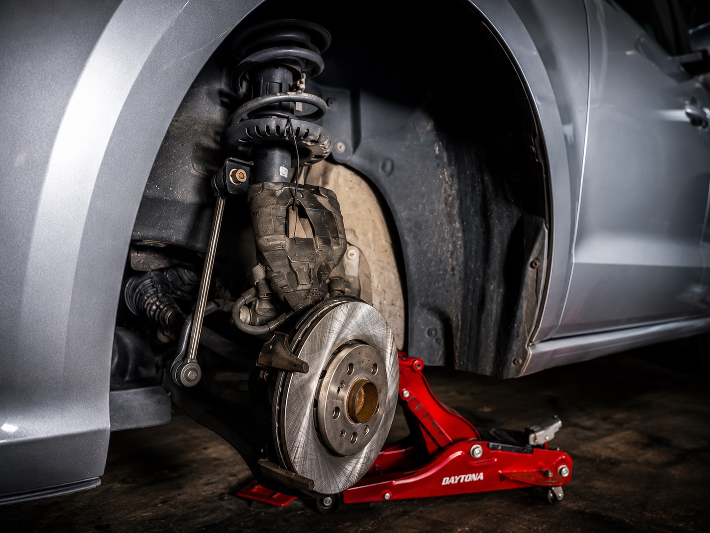 Detailed close-up of axle and mechanical component